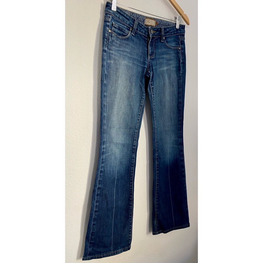 PAIGE • Laurel Canyon Low Rise Bootcut Blue Jeans - Picture 2 of 16